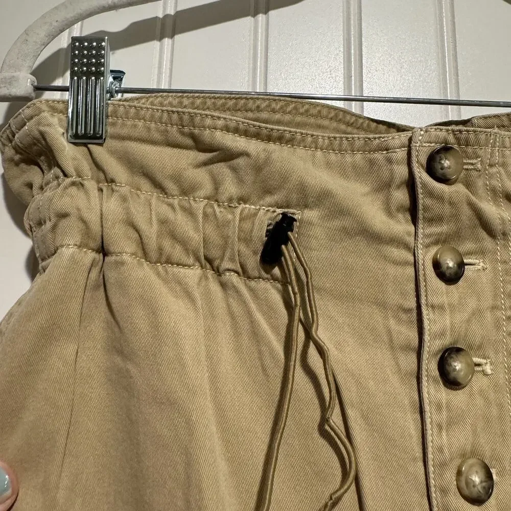 Urban Outfitters Terra High Waisted Paperbag Pants Khaki Size Small - Picture 4 of 7